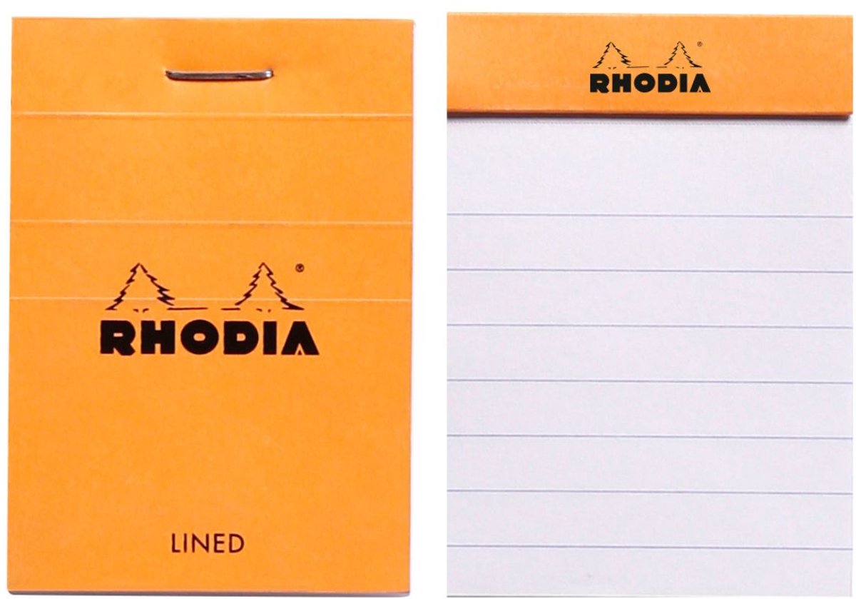 Rhodia Notitieblok - Schrijfblok - N10 - Gelijnd - 5,2x7,5 cm - 80g - Oranje - 80 vel