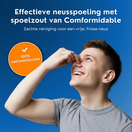 Spoelzout Neusdouche – 50 Zakjes x 2.7g – Nasaal Spoelzout – Zoutoplossing voor Neusreiniging – Spoelzout Neus – Neti Pot - 100% Zuiver Zout - Comformidable®