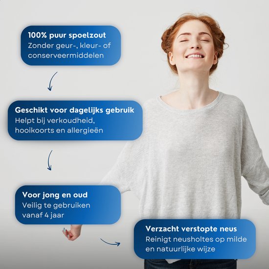 Spoelzout Neusdouche – 50 Zakjes x 2.7g – Nasaal Spoelzout – Zoutoplossing voor Neusreiniging – Spoelzout Neus – Neti Pot - 100% Zuiver Zout - Comformidable®