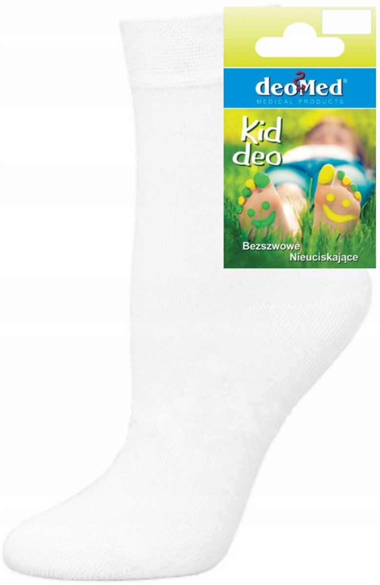 DeoMed Kid Deo Kindersokken Naadloos & Antibacterieel Wit