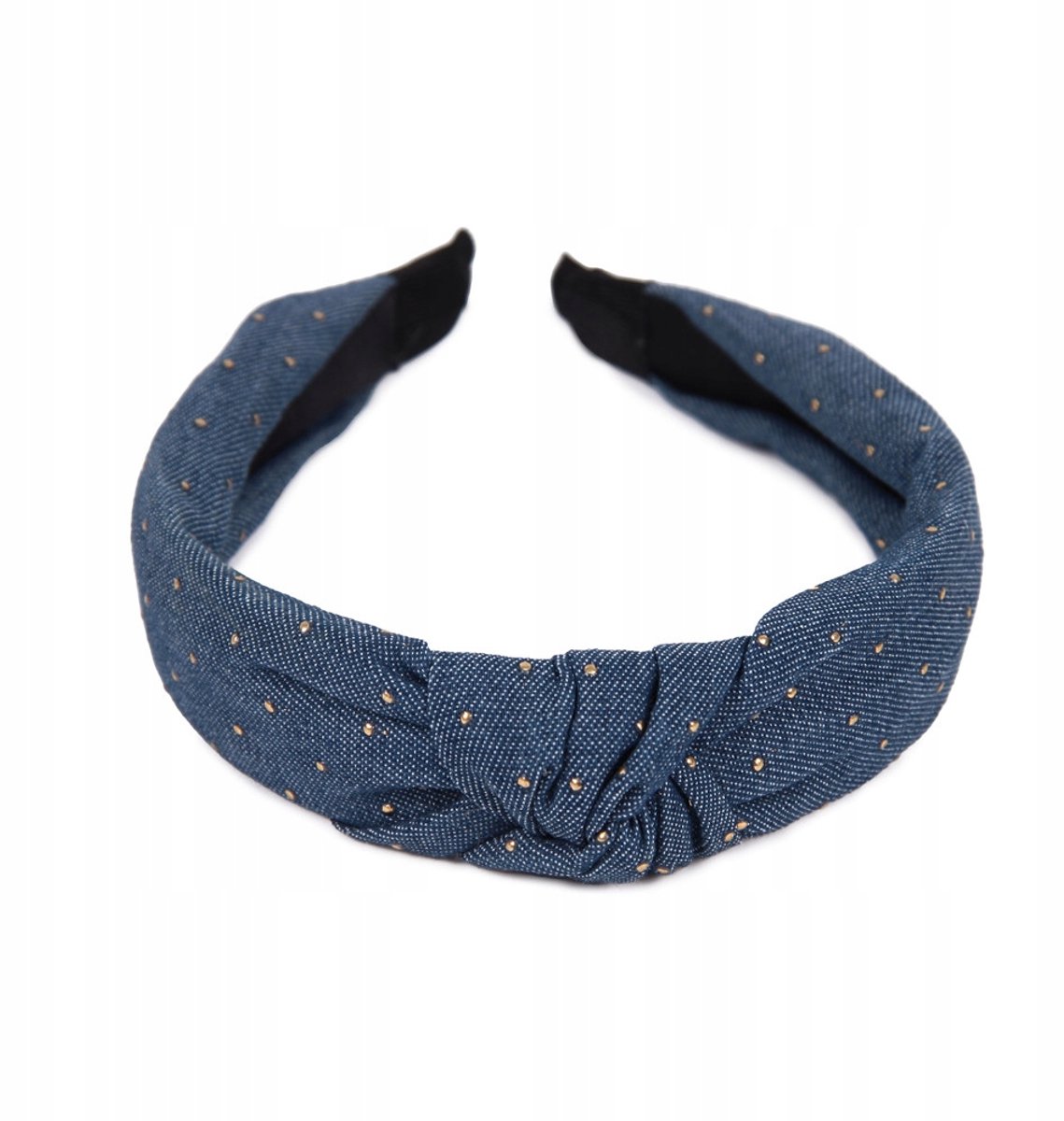 Donegal Jeans Haarband met Gouden Stippen - Stijlvolle Denim Accessoire