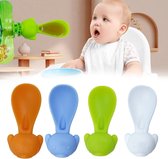 Ensemble d'Alimentation pour Bébé Silicone 4 Pièces - Embout Buccal Doux pour Sachets de Purée de Fruits - Conception Étanche - Convient aux Bébés 3+ Mois - Facile à Nettoyer