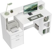 Bureau HOMCOM avec étagères - MDF - 137 x 55 x 92 cm - Wit