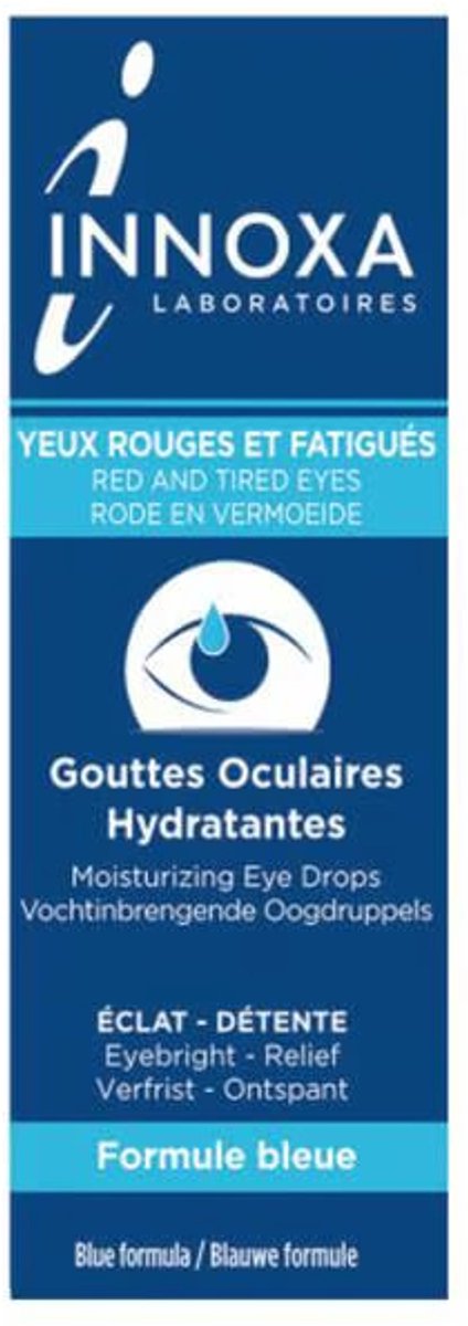 INNOXA Blauw - Hydraterende Oogdruppels - voor Droge - Rode - Geirriteerde Ogen - Triple Action - Conserveermiddelvrij - 2 x 10 ml