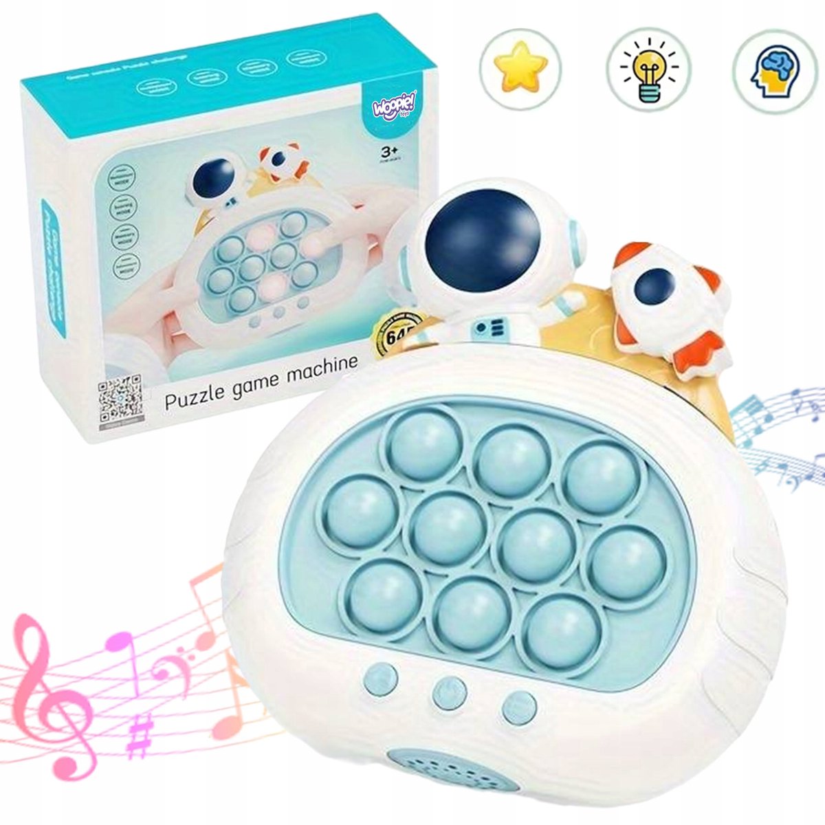 Woopie Elektronische Pop It Raket - Interactief Spel met Licht & Geluid