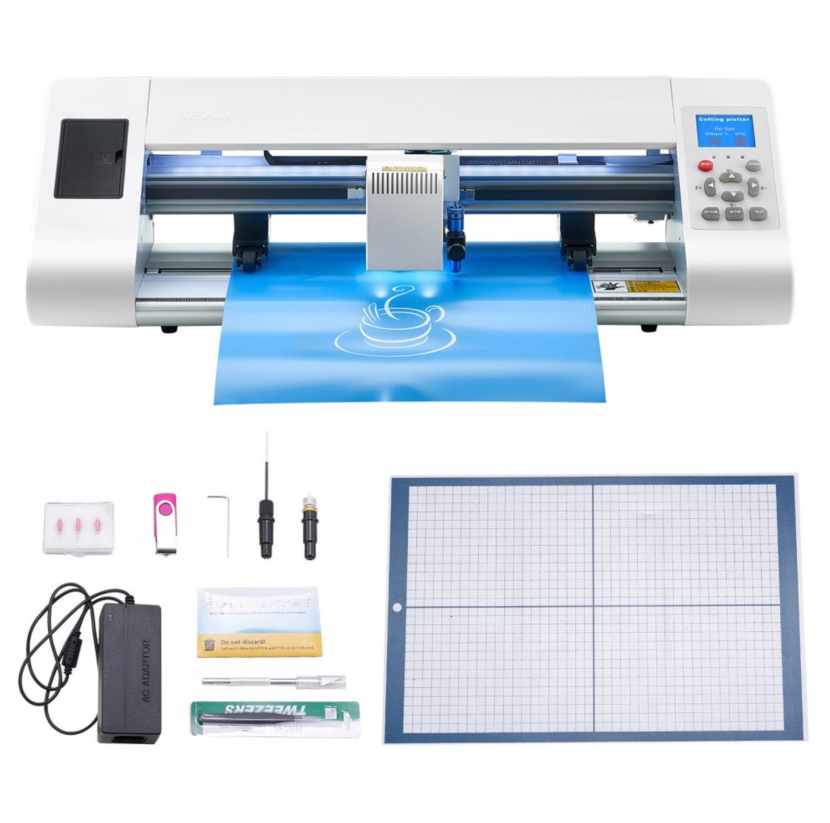 Vinylsnijder - Snijplotter - Snijbreedte 33 cm - Automatisch Contour Snijden - Inclusief Ontwerpsoftware en Materialen - Compatibel met SVG/EPS/PLT - Voor Kaarten en Stickers