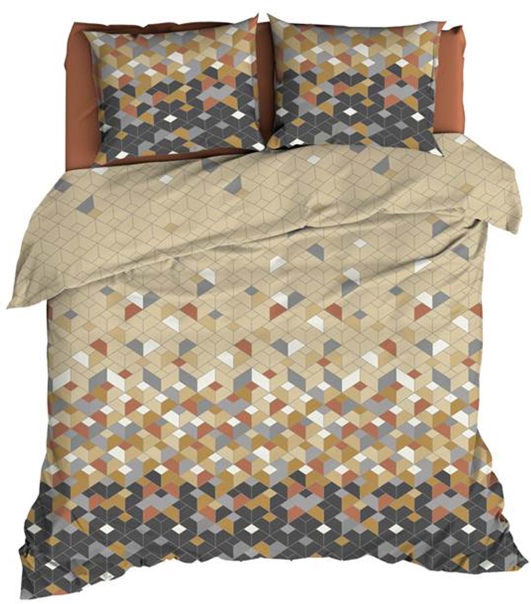 Satin d'Or Scoop Dekbedovertrek - Tweepersoons - 200x200/220 cm - Bruin