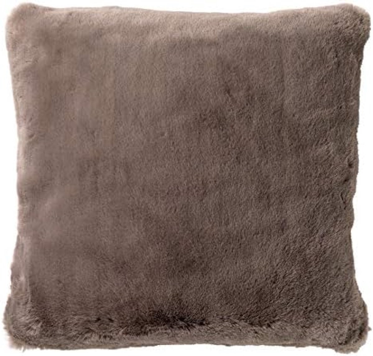 PromoHome Vierkant Decoratief Sierkussen - 45x45 cm Zachte Polyester Met Rits "Bruin"