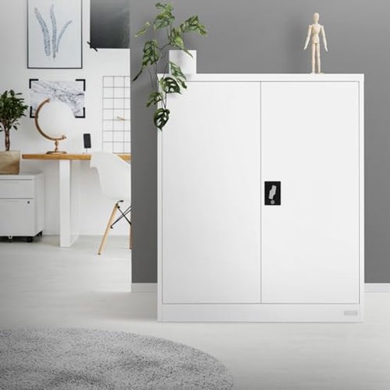 Roldeurkast 90x40x90 cm staal wit