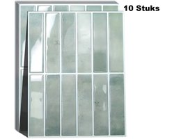 Pixi® Set van 10 zelfklevende 3D tegels - Tegelstickers - Plaktegels - Keuken - Badkamer - 29 *22.9 cm - Groen