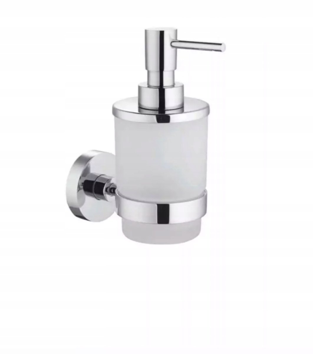 Stella Classic Zeepdispenser Chroom Mat Glas Wandmontage