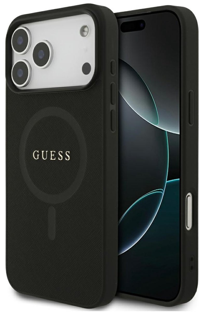 Guess Saffiano Classic Logo Magsafe-Hoesje Voor Iphone 17 Pro Max Luxury