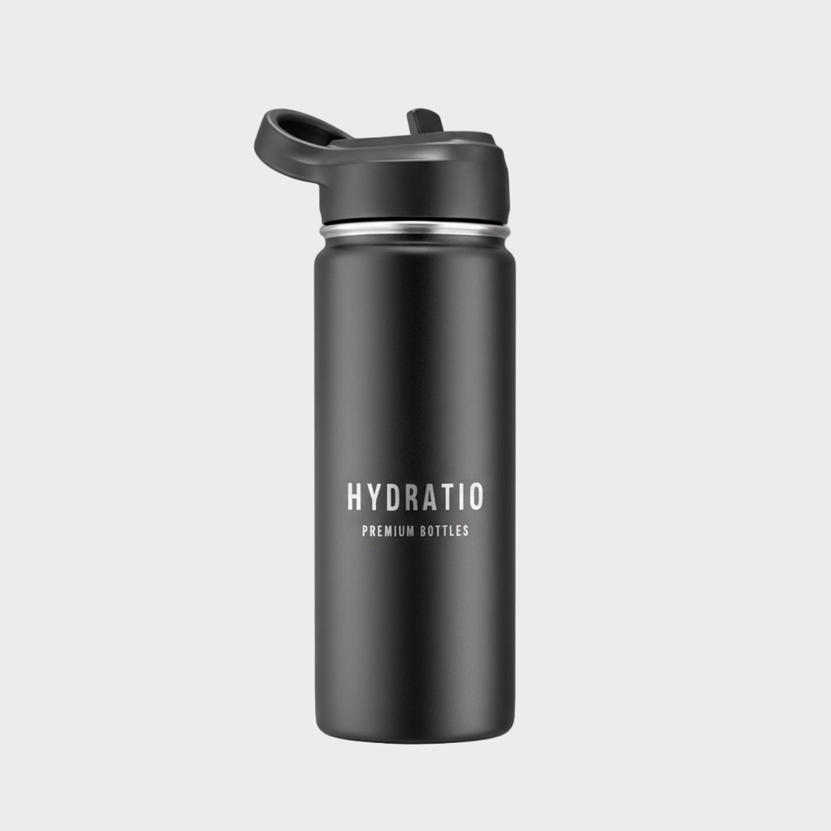 Hydratio Essence Thermosfles 500 ML ONYX Zwart – RVS Drinkfles Dubbelwandig – 24 Uur Koud 12 Uur Warm – Lekvrije Waterfles BPA-Vrij – Thermoskan Travel Mug Isoleerfles – Koffie Thee Sport Kantoor School Outdoor Cadeau