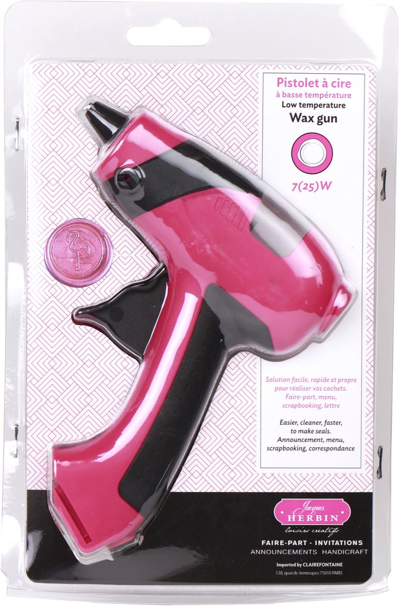 Jacques Herbin Smeltpistool voor Zegelwax - Sealing Wax - Was staven - Fuchsia