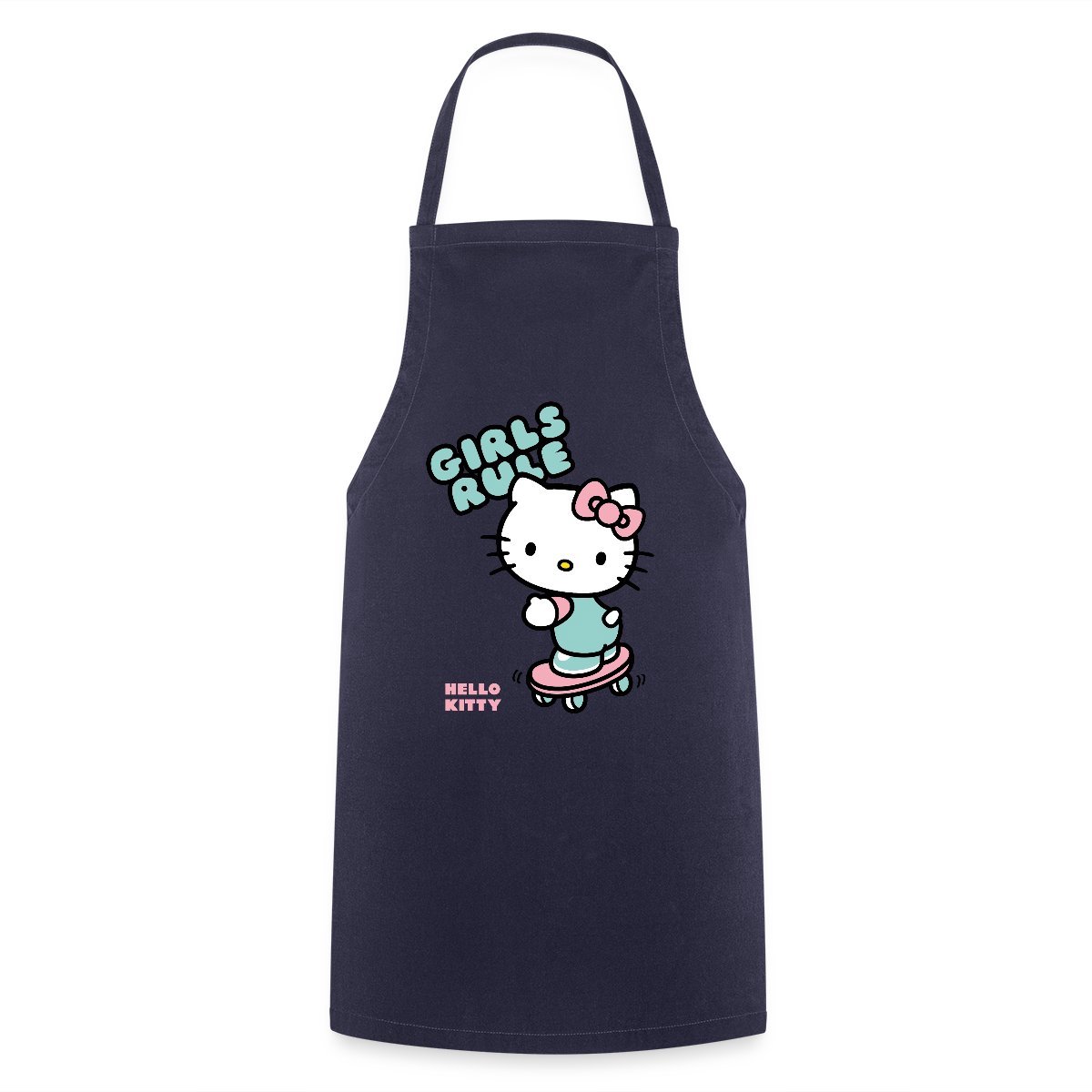 Hello Kitty Op Een Skateboard Met Girls Rules Keukenschort