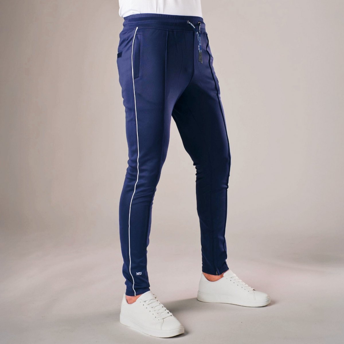 Muscle Up® Trainingsbroek Heren - Extra Lang - Tapered Fit - Blauw - M