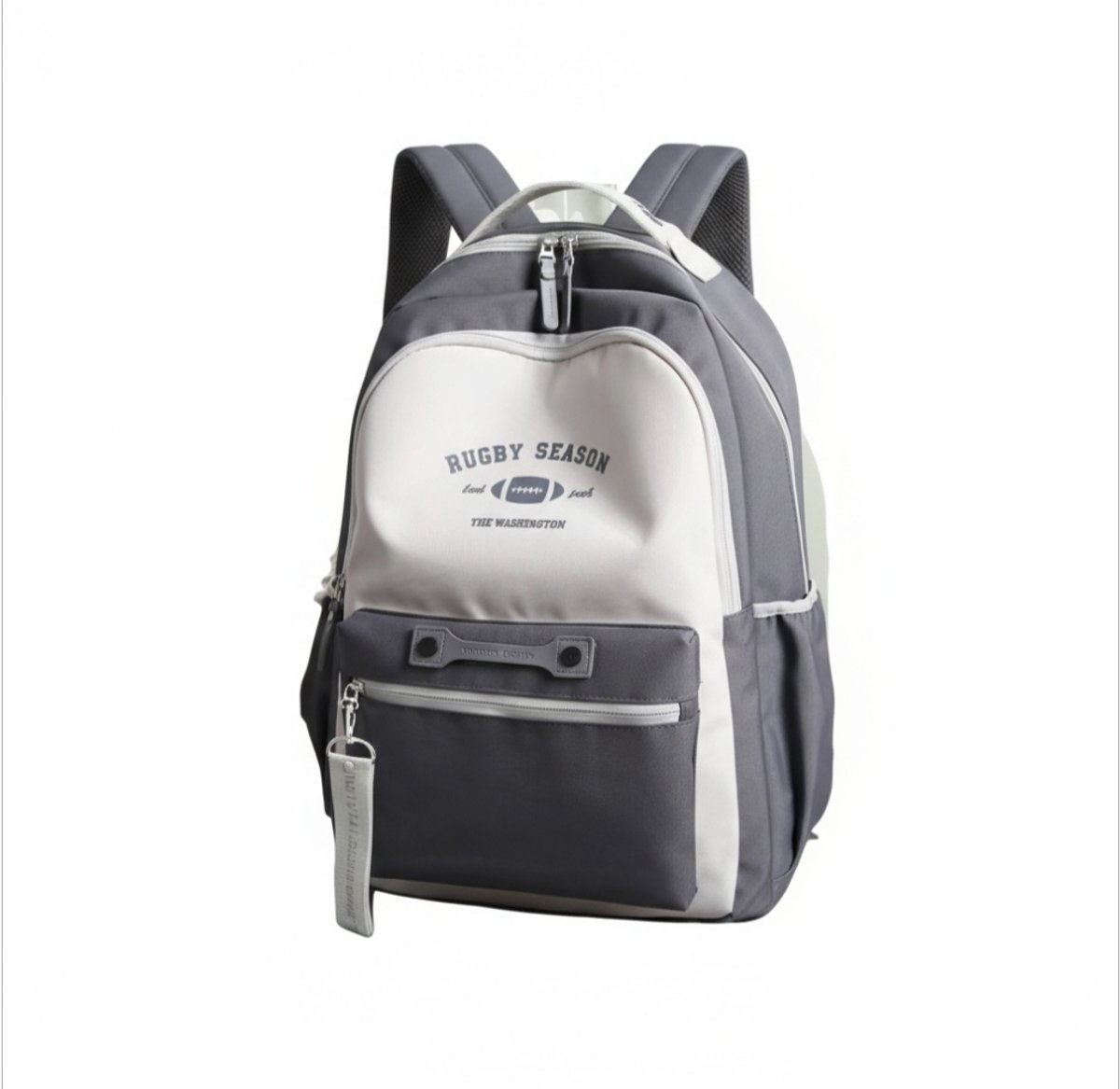 TK-S Rugzak, Grijs en Ruim, 30 Liter, 17,3 inch laptop, drankflesvak. (50x30x20cm)