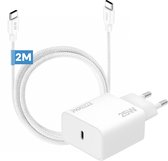 Usb C adapter 25w met usb C naar usb C kabel 2m - Snellader - Super fast charger