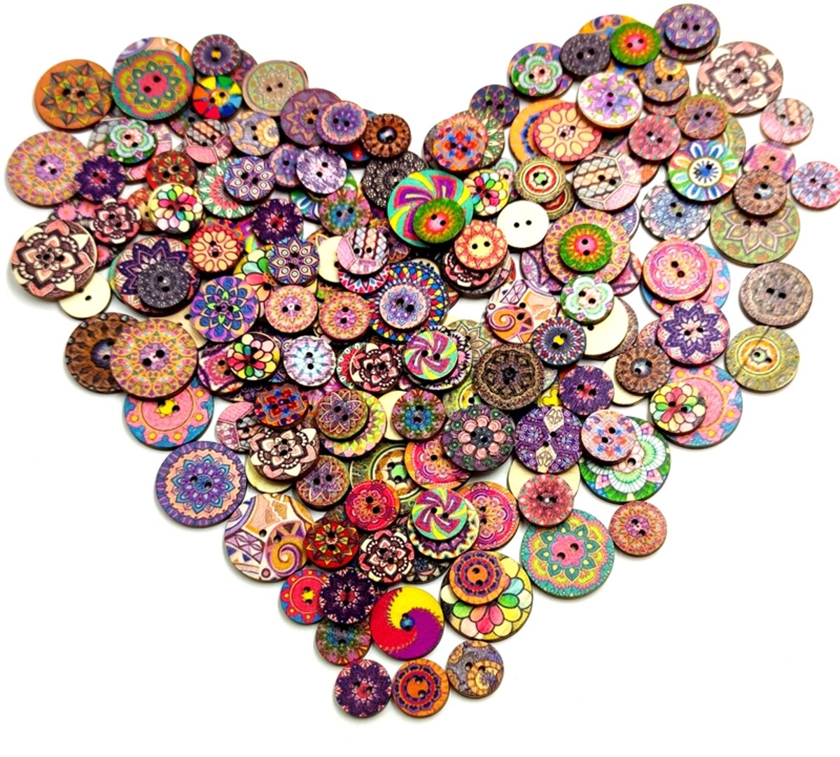 Ynkkvre - Knopen - Kleding Knopen - Knopen Naaien - Decoratieve Knoppen - 300-delige Set - Retro Bloemmotief - 3 Maten