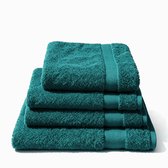 Dreamers Den - Handoekken - Handdoekset Egyptisch Katoen 600 GSM – Petrol– 4-delige set - 30x30, 50x100, 70x140, 100x150 cm