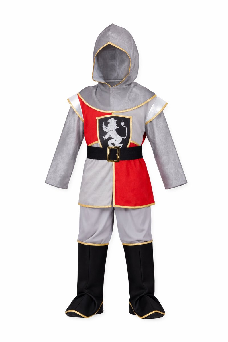 Joya Kids® Ridder Verkleedpak Kind | Carnavalskleding Kinderen | Middeleeuws Ridderkostuum Jongens | Kap, Broek & Laarscovers | Verkleedkleding Ridderfeest | Ridders Verkleedkleren | Musketiers Verkleed Kleding | | | Large — afbeelding 4