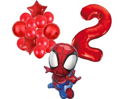 Spidey ballonnen pakket - 72x47cm - 2 jaar - Folie Ballon set - Spiderman - Themafeest - Verjaardag - Ballonnen - Versiering - Helium ballon