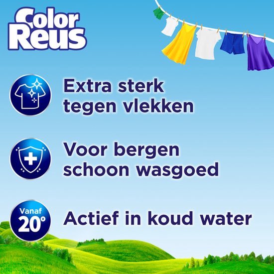 Waskracht symbolen: schone was, schild met kruis en 20 graden. Met wasgoed aan een lijn.