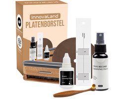 Innovaland - Platenborstel Premium Set - Antistatisch - Platenreiniger - LP Borstel - Vinyl Borstel - Vinyl Reiniger - LP schoonmaakset - LP Reinigingsset -LP reiniger - Platenspeler - Vinyl Cleaning Kit - Naaldborstel Platenspeler