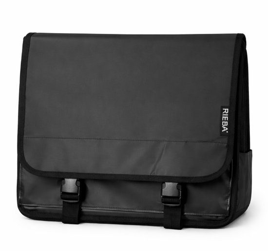 Rieba® Dubbele Fietstas XL - 48 Liter - Reflectoren - Zwart - Waterdicht - Tarpaulin - Zeer Ruim & Sterk - Elektrische Fiets - Stadsfiets - Universele Bevestiging van Rieba — afbeelding 2