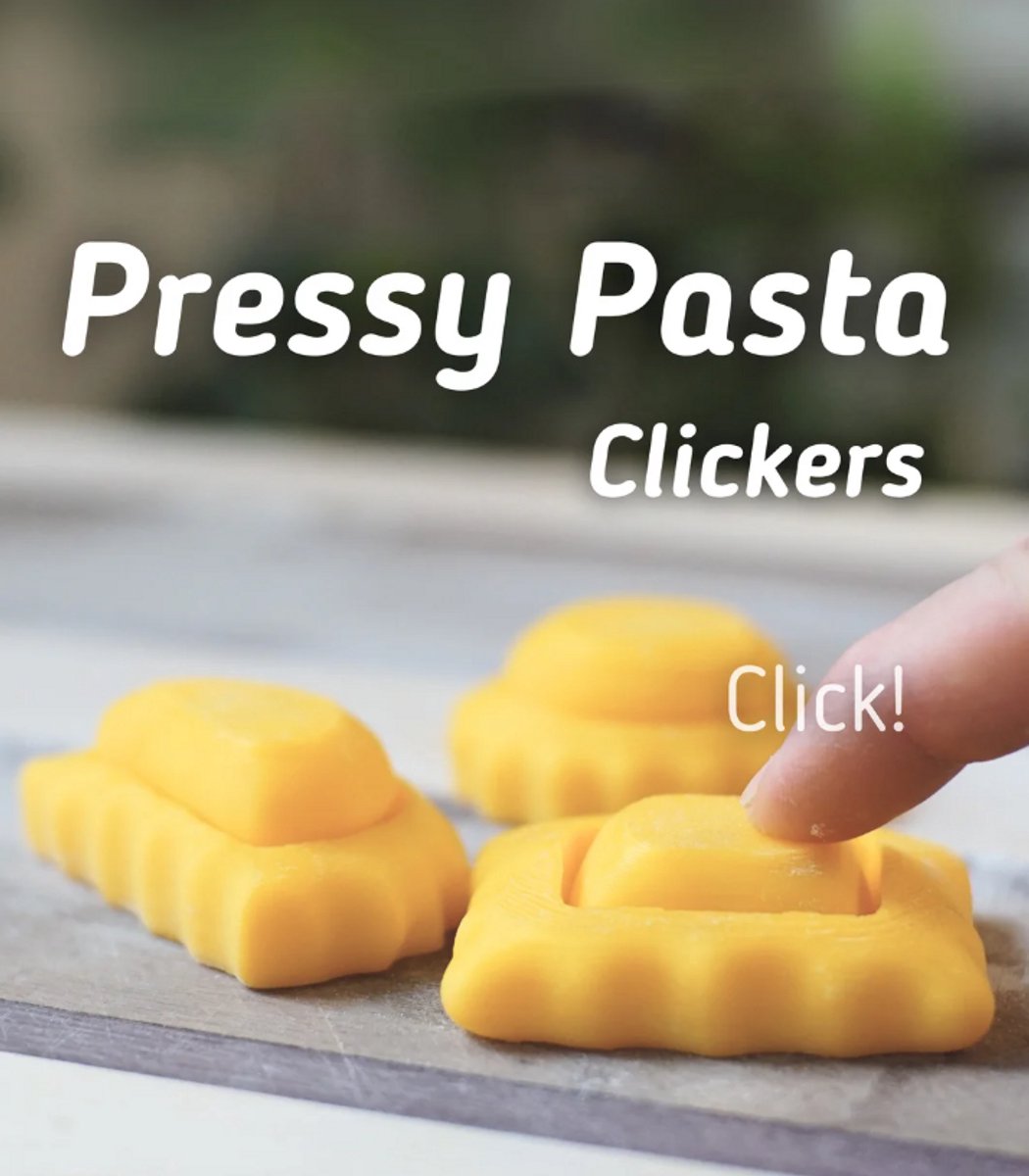 Zonnebloemen Pasta Clicker 3D Print - Vera's Arts & Dice - Girasoli Pressy Pasta Clicker 3D Print - Speelgoed - Fidget Toys - Fidget - Stimming - Stimmen - Clickers - Verzamelobject - Pasta Figuur - Geel