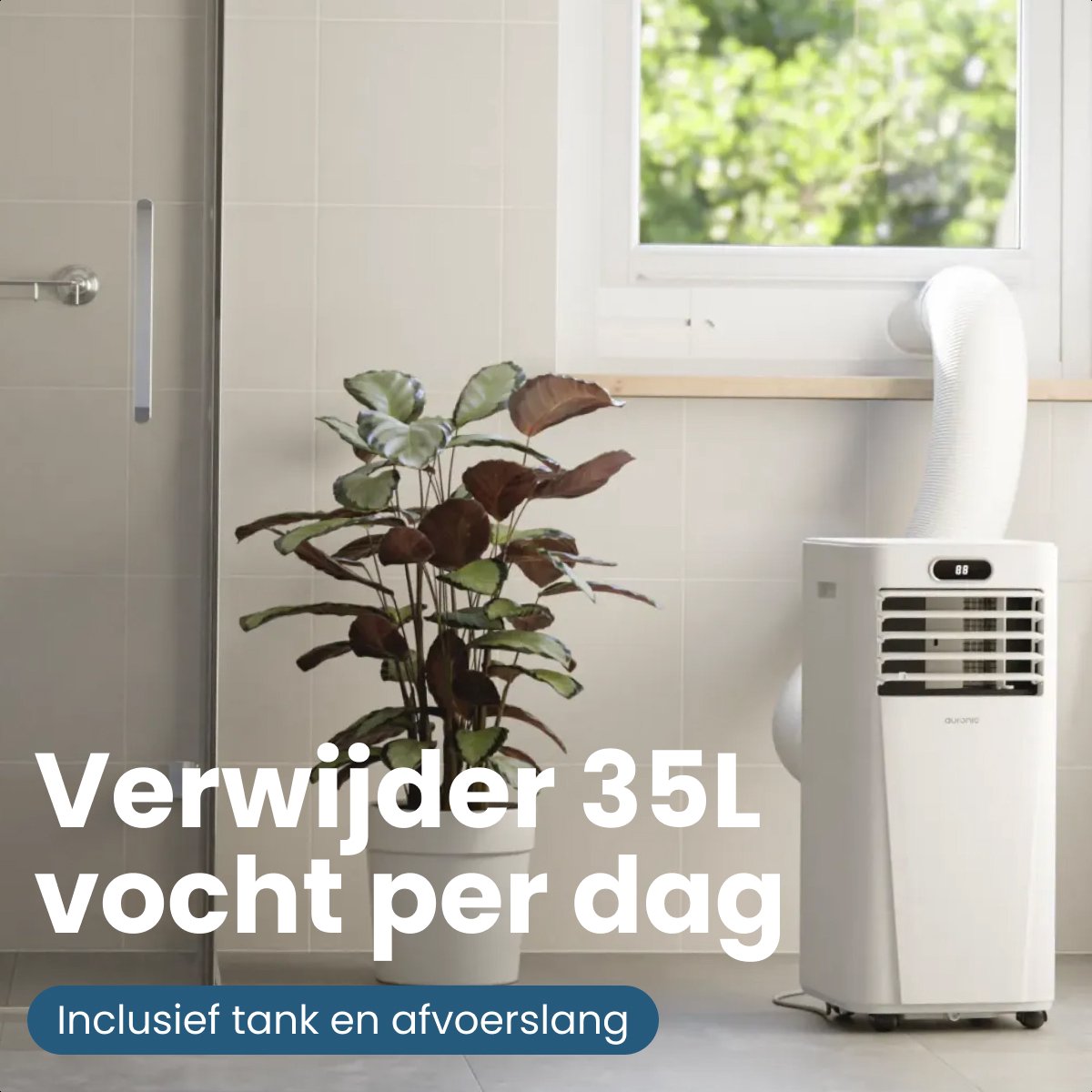 Auronic Mobiele Airco - 7.000 BTU - 3-in-1 - Airconditioning met 2 Raamafdichtingskits - Ventilator - Ontvochtiger - Tot 20m² - Wit — afbeelding 11
