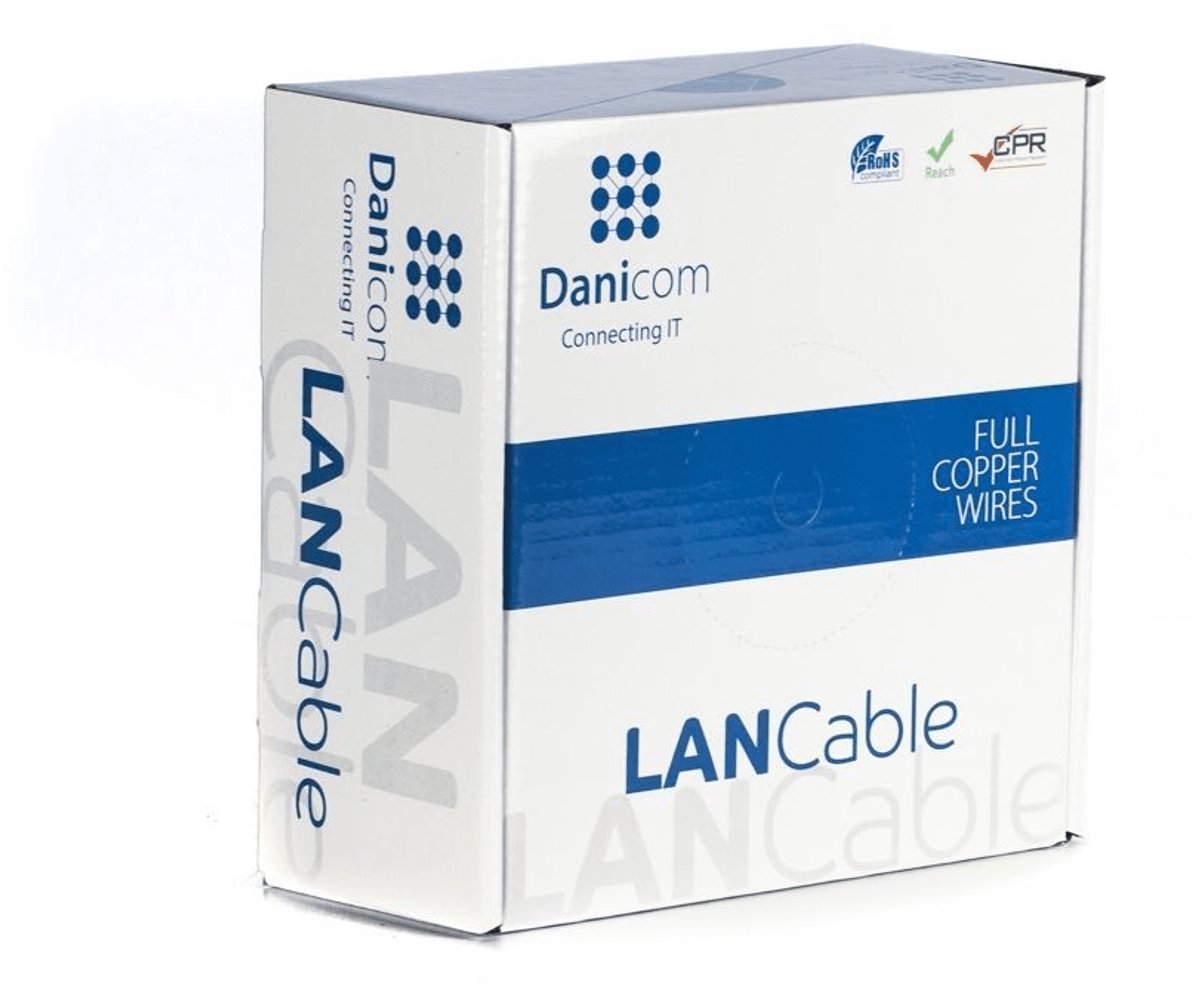 DANICOM CAT7 S/FTP 50 meter Buitenkabel op rol stug - PE (Fca)