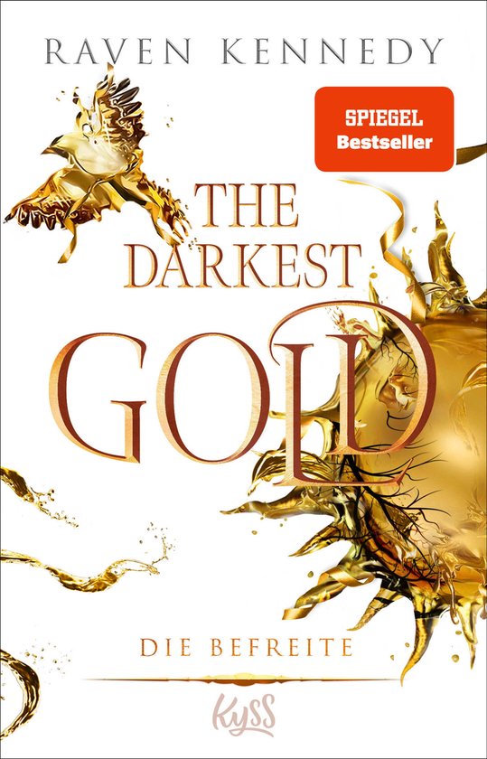 Boekomslag met gouden vogel en de tekst 'THE DARKEST GOLD DIE BEFREITE SPIEGEL BESTSELLER'.