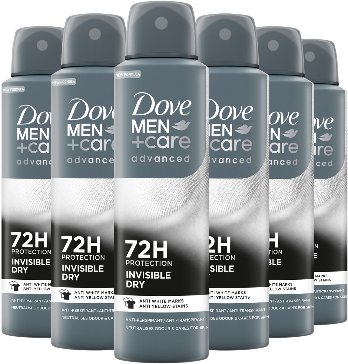 Dove Men+Care Advanced Invisible Dry Anti-Transpirant Deodorant Spray - 6 x 150 ml - Voordeelverpakking