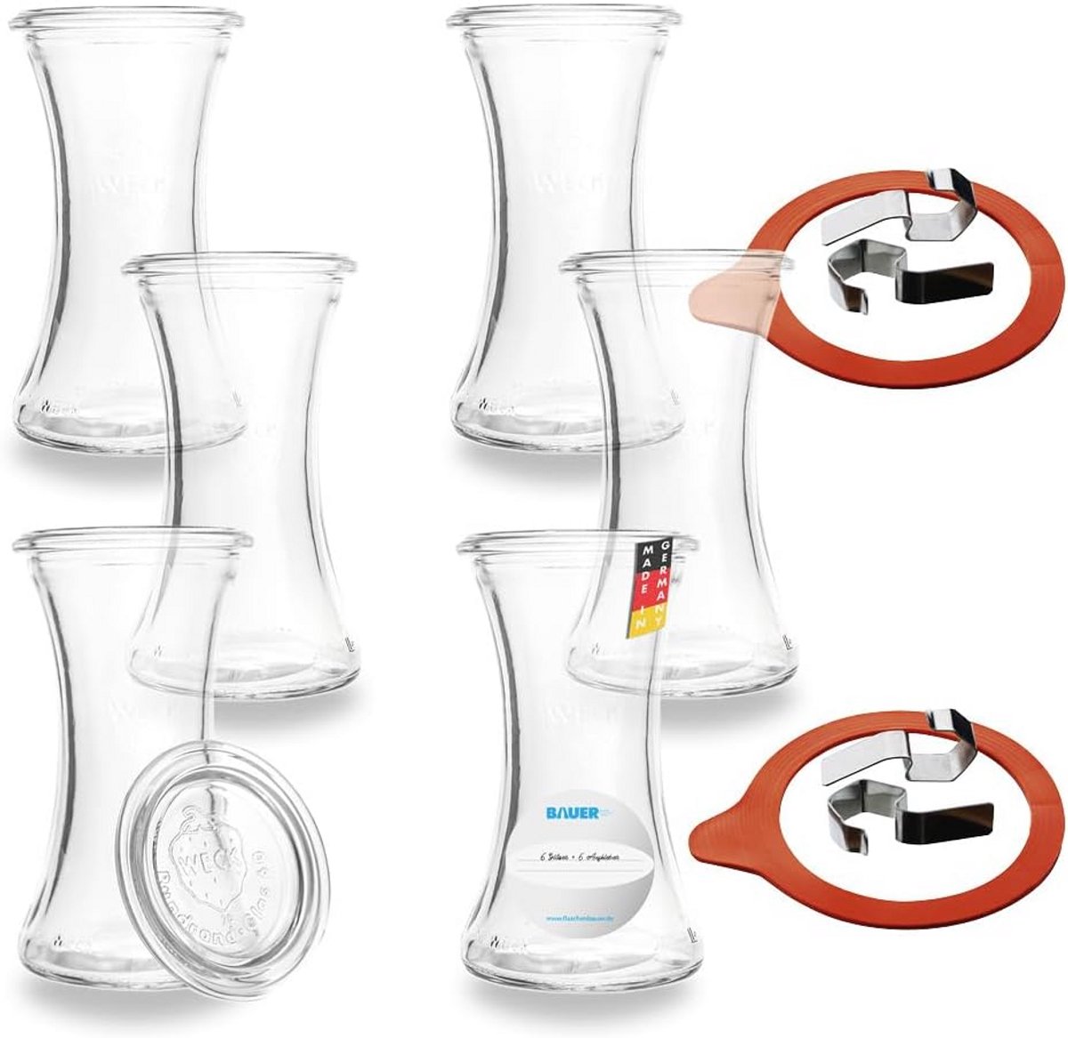6x Glazen Potten 200ml voor Bewaren, Inmaken en Serveren