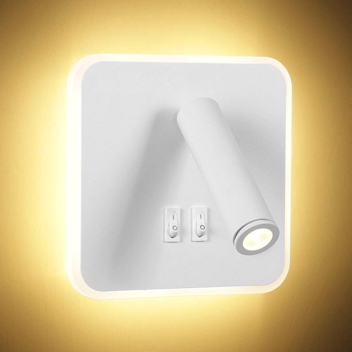 Moderne Draaibare LED Wandlamp voor Slaapkamer en Woonkamer - Wit
