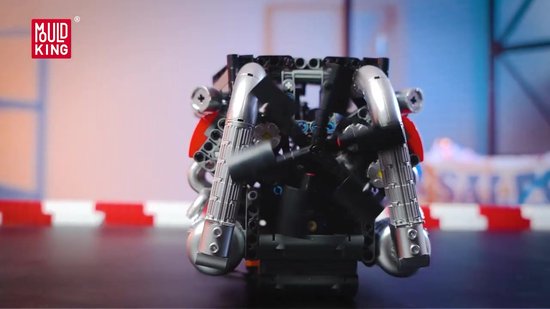 Mould King 10203 V8 Twin Turbo Speed motor bouwset | Racing champions modelbouw | Creator classic bouwpakket | Technische speelgoed ideas voor expert volwassenen & kinderen | Bouwdoos met 1169 bouwstenen