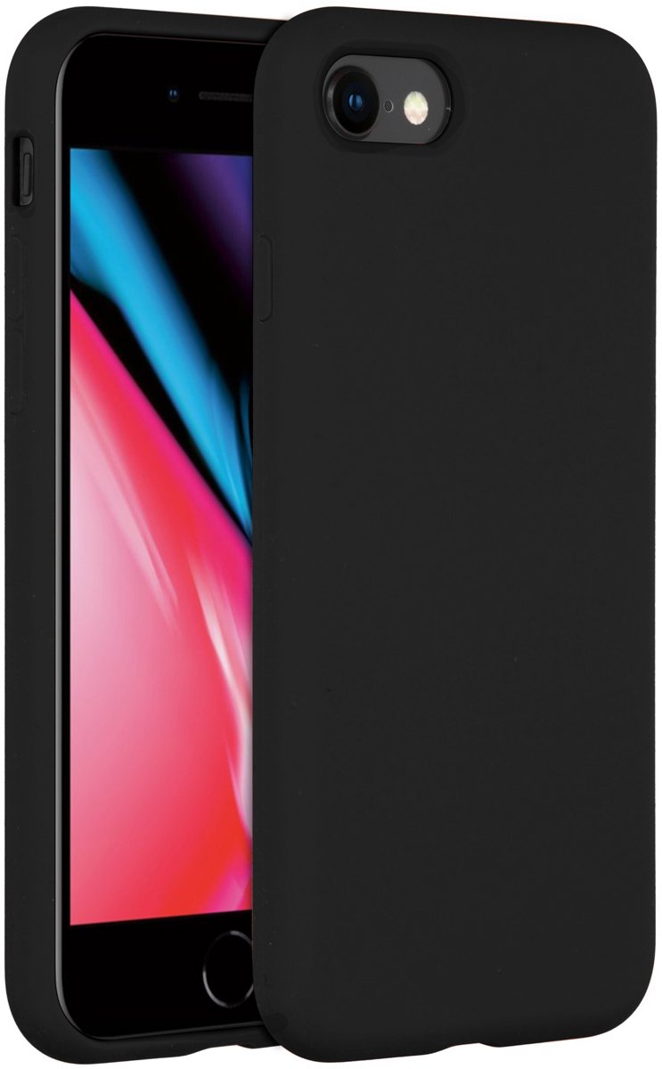 iPhone 8 hoesje - iPhone 7 hoesje - iPhone SE 2020 hoesje - hoesje iPhone SE 2020 - hoesje iPhone 8 - hoesje iPhone 7 - Siliconen hoesje - Zwart - Accezz Liquid Silicone Backcover