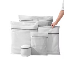LUKARDIE® Wasnetten Set 5-delig | Fijnmazig voor BH Lingerie Schoenen | Ritsbescherming | Wit