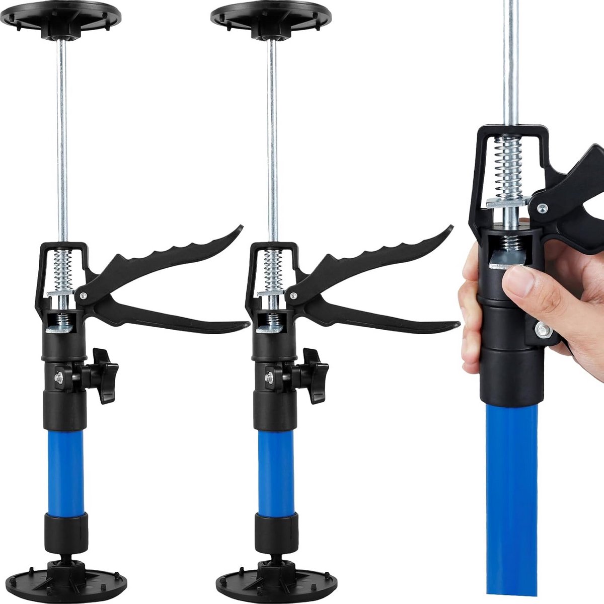 2x Verstelbare Steunstang Telescopisch - Montagehulp voor Installatie en Houtbewerking (30-115 cm, 40kg)