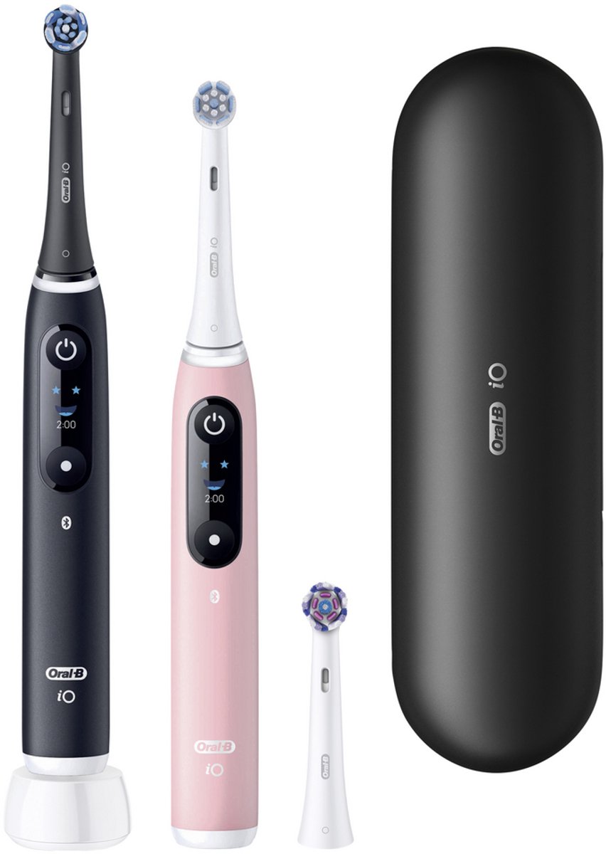 Oral-B iO 6 Elektrische Tandenborstel Dubbelpak - Zwart en Roze - afbeelding 2