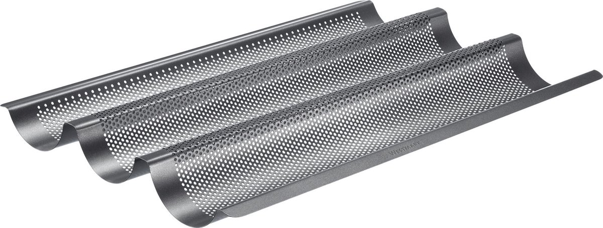 Westmark Baguette Bakvorm, voor 3 stokbroodjes, lengte: 38,5 cm elk, staal, anti-aanbakbedekt, lang, antraciet, 32982260