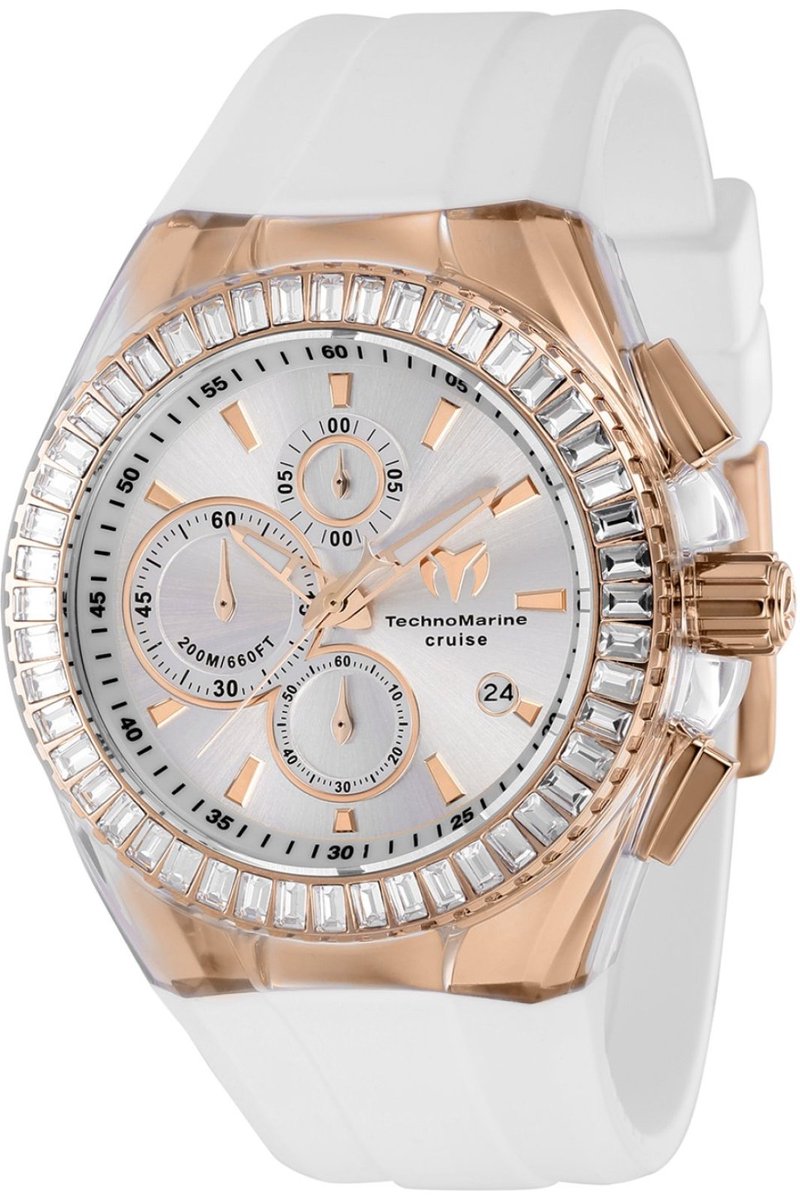TechnoMarine Cruise TM-121161 Heren Horloge - Waterdicht - Analoog - Quartz Uurwerk - Roestvrij Staal met zilveren Wijzerplaat - 45mm