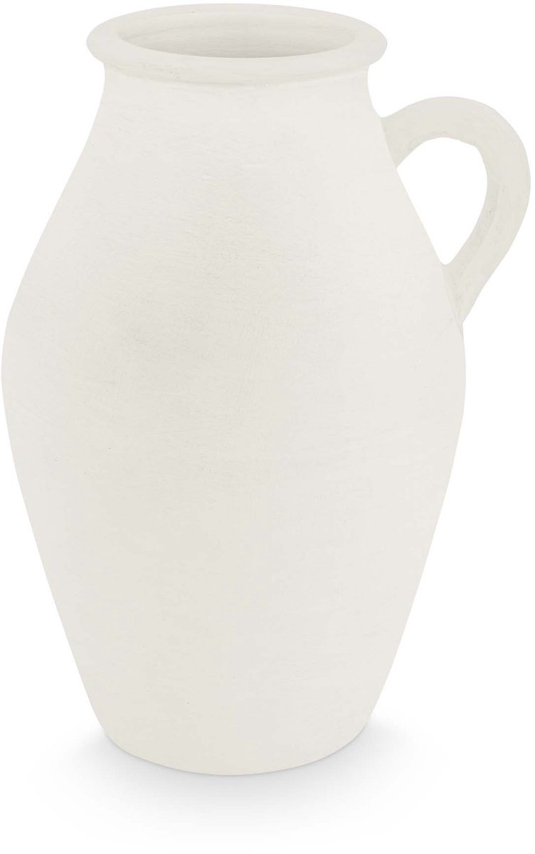 vtwonen Vaas - Decoratie - Bloemenvaas van Terracotta - Wit - 24x36cm