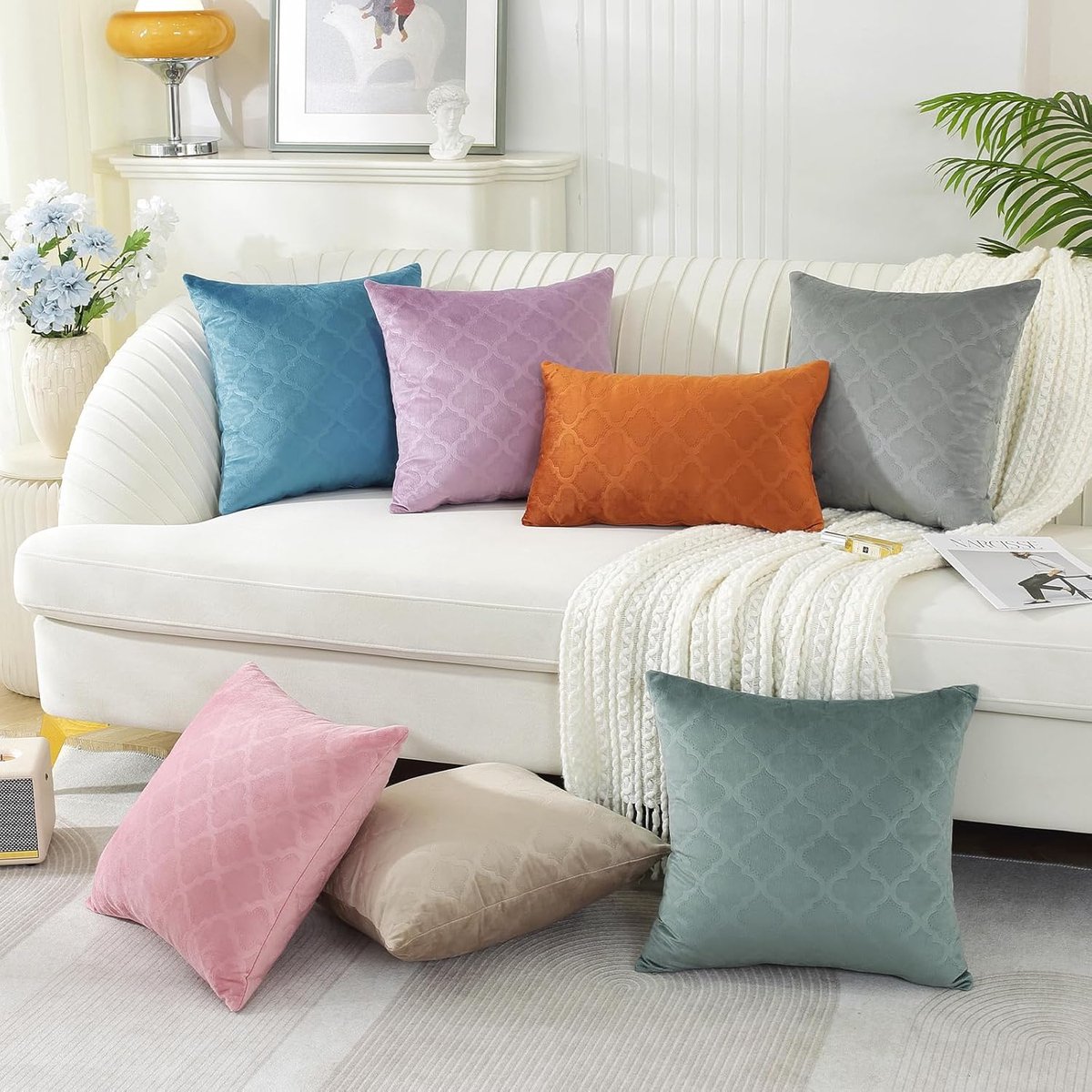 Famanu Corduroy kussenhoezen 60x60 cm roze set 2, modern sofa decoratief, ademend, zachte kussenhoezen. Een veelzijdige en handige keuze voor dagelijks gebruik in en om het huis. Roze-fleskalebas