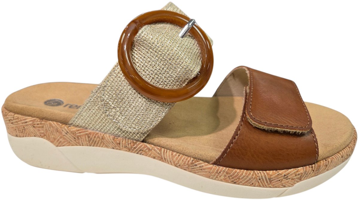 Remonte -Dames - cognac/caramel - slippers & muiltjes - maat 39