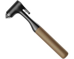 Veiligheidshamer - Ruitenbreker - Auto - Noodhamer - 2-in-1 - Gordelsnijder - Glasbreker - Ontsnappingsgereedschap - Reddingshamer - Autoveiligheid - Aluminium - Draagbaar - Bruinen