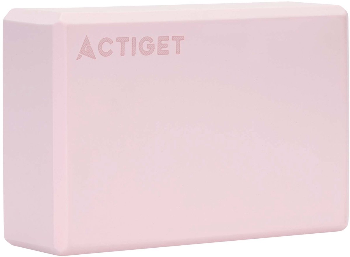Actiget® Yoga Blok - Yoga Cube - Pilates Blok - Balans - Rekoefeningen - EVA-schuim - Roze - 7,5 X 23 X 15 Cm