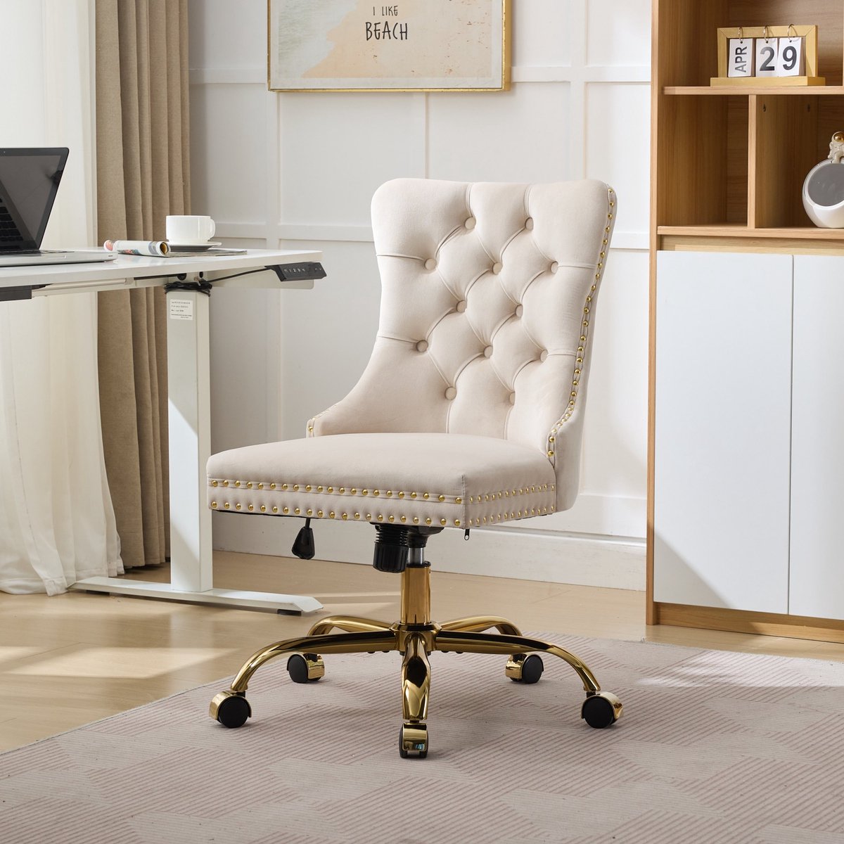 office chair,Ergonomische bureaustoel, draaibare bureaustoel voor binnen, in hoogte verstelbaar, Bureaustoel voor volwassenen