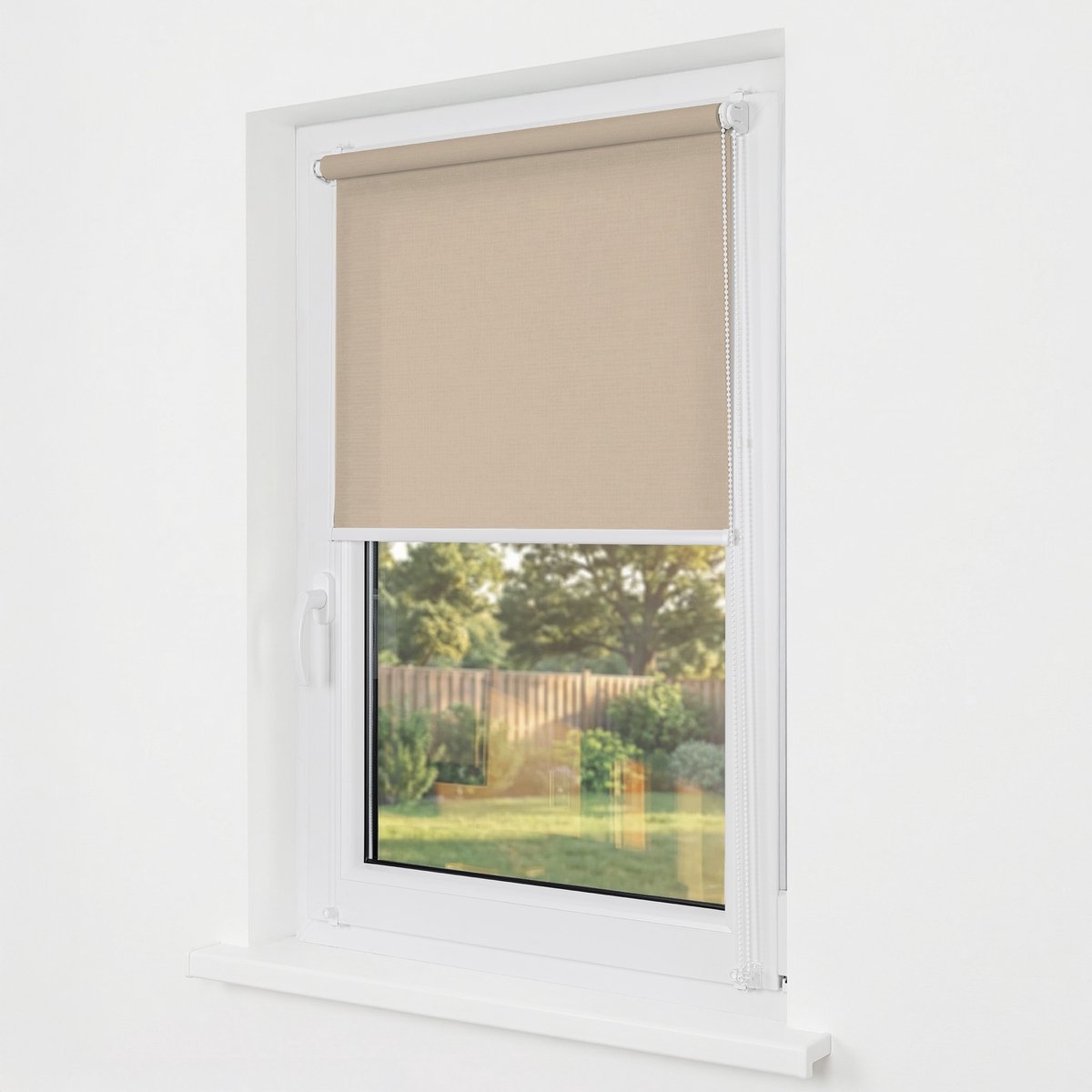 Estika Klemmfix rolgordijn zonder boren 110x220 cm donker beige lichtdoorlatend